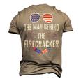 Mens The Man Behind The Firecraker 4Th Of July Pregnancy Dad Men's 3D T-shirt Back Print Khaki