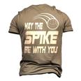 May The Spike Be With You Funny Volleyball Men's 3D Print Graphic Crewneck Short Sleeve T-shirt Khaki