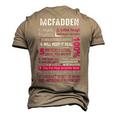 Mcfadden Name Mcfadden Men's 3D T-shirt Back Print Khaki