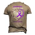 In Memory Dad Purple Alzheimers Awareness Men's 3D T-Shirt Back Print Khaki