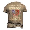 Montgomery Name Im The Crazy Montgomery Men's 3D T-shirt Back Print Khaki