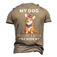 My Dog Could Shit A Better President Corgi Lover Anti Biden V3 Men's 3D Print Graphic Crewneck Short Sleeve T-shirt Khaki