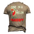 One In A Melon Daddy Dabbing Watermelon Men's 3D T-Shirt Back Print Khaki
