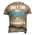 Only The Best Dad Get Promoted To Grandpa Fathers Day T Shirts Men's 3D Print Graphic Crewneck Short Sleeve T-shirt Khaki