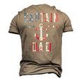 Mens Patriotic Captain Dad American Flag Boat Owner 4Th Of July Men's 3D T-shirt Back Print Khaki