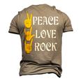 Peace Love Rock V3 Men's 3D Print Graphic Crewneck Short Sleeve T-shirt Khaki