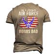 Im A Proud Air Force Bonus Dad With American Flag Veteran Men's 3D T-Shirt Back Print Khaki