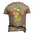 Proud Autism Dad Awareness Father Day Autistic Son Daughter Men's 3D T-Shirt Back Print Khaki