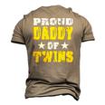 Proud Daddy Of Twins Dad Father Men's 3D T-Shirt Back Print Khaki