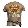 Pug Dog Dad Retro Style Apparel For Men Kids Men's 3D T-shirt Back Print Khaki