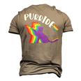 Purride Gay Pride Cat Pride Cat Cat Lgbtq Men's 3D T-Shirt Back Print Khaki