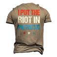 I Put The Riot In Patriotic America Fourth Of July Merch Men's 3D T-Shirt Back Print Khaki