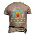 Rainbow We Are On A Break Teacher Off Duty Summer Vacation Men's 3D T-Shirt Back Print Khaki