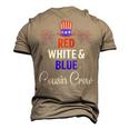 Red White & Blue Cousin Crew 4Th Of July Firework Matching Men's 3D T-shirt Back Print Khaki