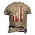 Reel Cool Bonus Dad American Flag Fishing Fathers Day Men's 3D T-Shirt Back Print Khaki