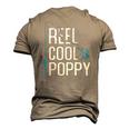Reel Cool Poppy Fishing Fathers Day Fisherman Poppy Men's 3D T-Shirt Back Print Khaki