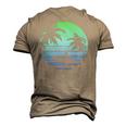 Retro Water Sport Surfboard Palm Tree Sea Tropical Surfing Men's 3D T-Shirt Back Print Khaki