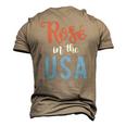Rose In The Usa Cute Drinking 4Th Of July Men's 3D T-Shirt Back Print Khaki