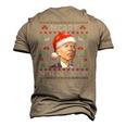 Santa Joe Biden Merry 4Th Of July Ugly Christmas Men's 3D T-Shirt Back Print Khaki