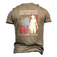 My Stepdaughter Has Your Back Proud Army Stepdad Men's 3D T-Shirt Back Print Khaki