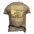 Mens My Stepdaughter Has Your Back Proud Army Stepdad Dad Men's 3D T-Shirt Back Print Khaki