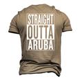 Straight Outta Aruba Great Travel & Idea Men's 3D T-Shirt Back Print Khaki