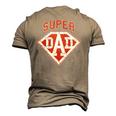 Super Dad Superhero Daddy Tee Fathers Day Outfit Men's 3D T-Shirt Back Print Khaki