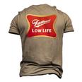 Tattooed Low Life Inked Life Apparel Men's 3D T-Shirt Back Print Khaki