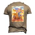 Trump Ultra Maga The Great Maga King Trump Riding Bear Men's 3D T-Shirt Back Print Khaki