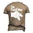The Twinfather Father Of Twins Fist Bump Men's 3D T-Shirt Back Print Khaki