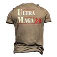 Ultra Maga Retro Style Red And White Text Men's 3D Print Graphic Crewneck Short Sleeve T-shirt Khaki