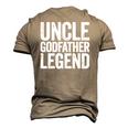Mens Uncle Godfather Legend Happy Fathers Day Men's 3D T-Shirt Back Print Khaki