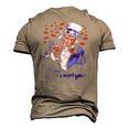 Uncle Sam I Want You 4Th Of July Men's 3D T-Shirt Back Print Khaki