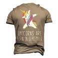 Unicorns Are Born In September Men's 3D T-shirt Back Print Khaki