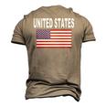 United States Flag Cool Usa American Flags Top Tee Men's 3D T-Shirt Back Print Khaki