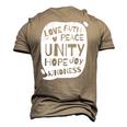 Unity Day Orange Peace Love Spread Kindness Men's 3D T-Shirt Back Print Khaki