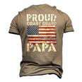 Us Coast Guard Uscg American Flag Coast Guard Papa Men's 3D T-Shirt Back Print Khaki