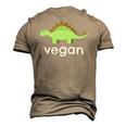 Vegan Dinosaur Green Save Wildlife Men's 3D T-Shirt Back Print Khaki