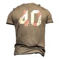 Vintage Baseball 40 Jersey Number Men's 3D T-Shirt Back Print Khaki