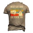 Mens Vintage Best Cat Dad Ever Bump Fit Classic Men's 3D T-Shirt Back Print Khaki