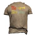 Vintage The Jazzfather Happy Fathers Day Trumpet Player Men's 3D T-Shirt Back Print Khaki