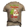 All I Want For Christmas Is My Dad Snowman Christmas Men's 3D T-Shirt Back Print Khaki