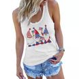 4Th Of July 2022 Patriotic Gnomes Funny American Usa Women Flowy Tank