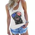 4Th Of July Funny Black Lab Dog American Love Women Flowy Tank