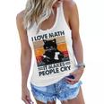 Black Cat I Love Math It Makes People Cry Women Flowy Tank