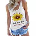 Brain Aneurysm Awareness Faith Hope Love Women Flowy Tank