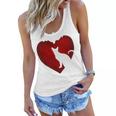 Cat Heart Shirt Cat Lovers Valentine Day Gifts For Couple Women Flowy Tank