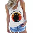 Funny Vintage Black Cat I Left My Bed For This Women Flowy Tank