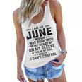 I Am An June Woman I Was Born With My Heart On My Sleeve V2 Women Flowy Tank