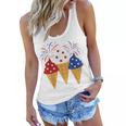 Memorial Day 4Th Of July Holiday Patriotic Ice Cream Women Flowy Tank